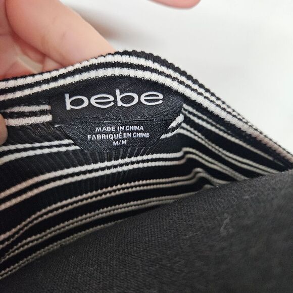 Striped Black and White Top with BEBE Embellishments Size Medium - Picture 7 of 7